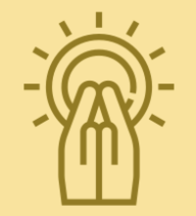 Homa Healing Arts logo — two healing hands with a radiant halo